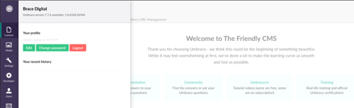 Umbraco version 7 screenshot