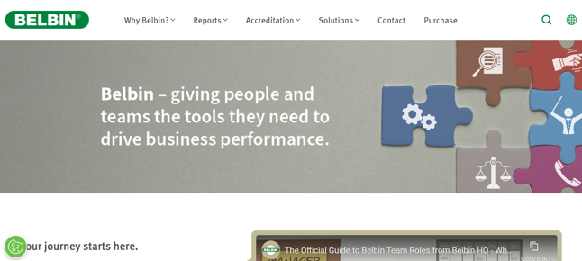 Belbin's new homepage design