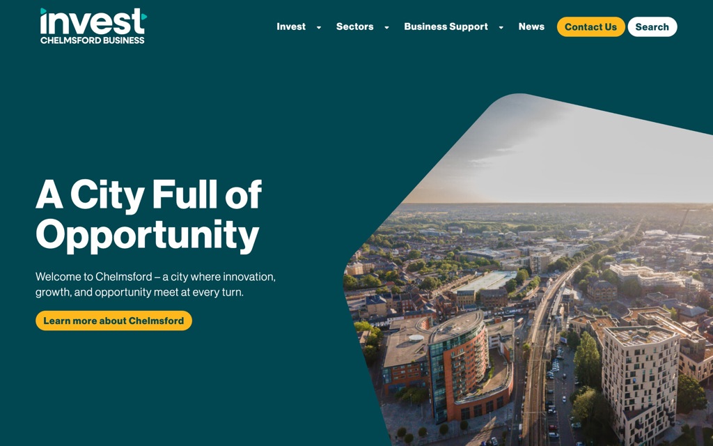 Invest Chelmsford homepage