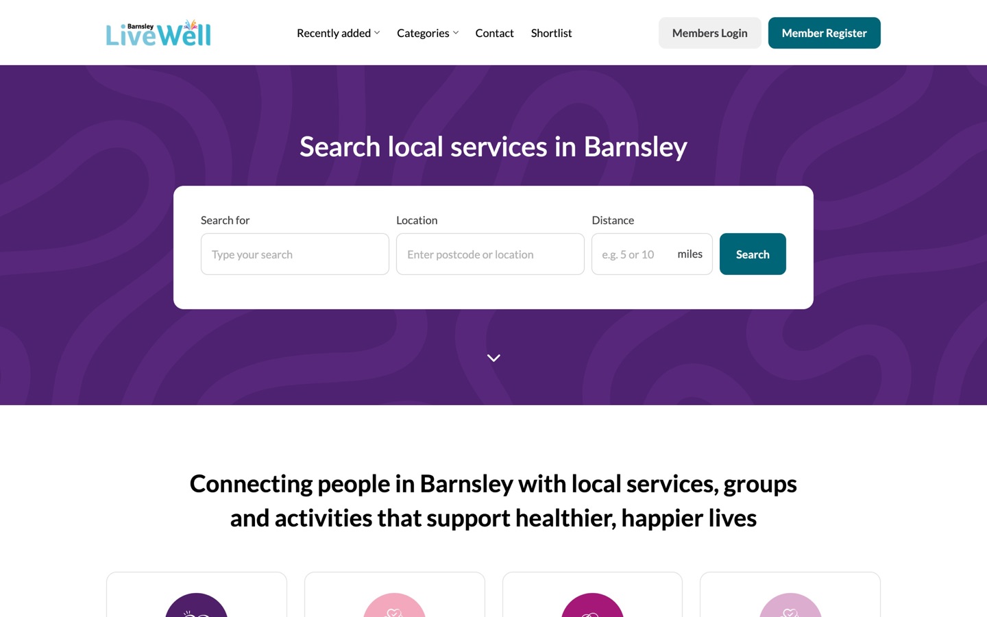 Live Well Barnsley homepage
