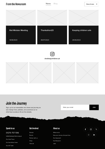 RailwayChildren wireframe footer